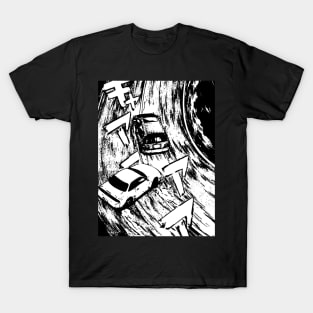 JDM Japanese Drift Racer Drifting Racing Car Anime Manga Eurobeat Intensifies Aesthetic #10 T-Shirt